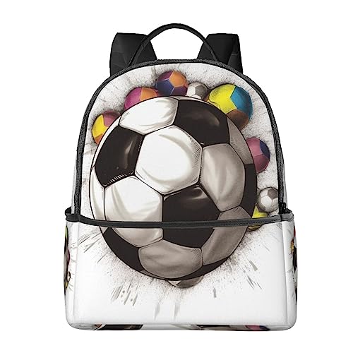 Sac à dos imprimé football noir BAFAFA pour ordinateur et sport
