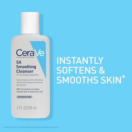 Image of CeraVe SA Smoothing Cleanser For Dry, Rough, Bumpy and Acne-Prone Skin, contains Salicylic Acid with no harsh microbeads, Dermatologist Recommended Face wash, 88ml