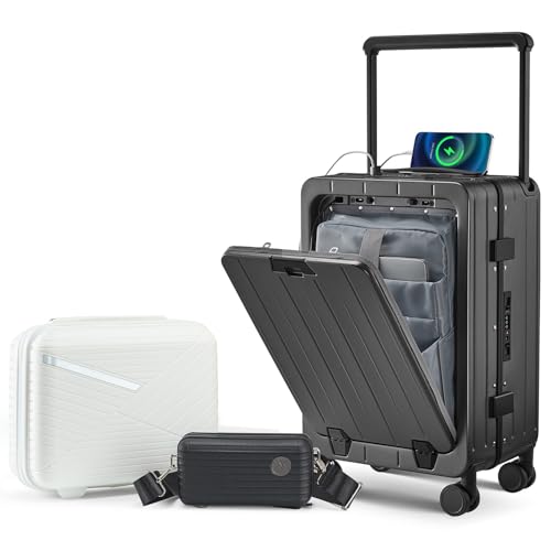 Aluminum 20" Hard Shell Suitcase with TSA Lock & 360° Wheels