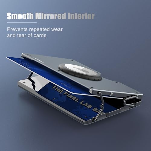 AirTag Wallet for Men, Minimalist Metal Wallets with Money Clip Removable, Front Pocket Aluminum Air Tag Holder, Slim RFID Blocking Credit Card Case, Mens Team Business Gifts, Matte Gray3