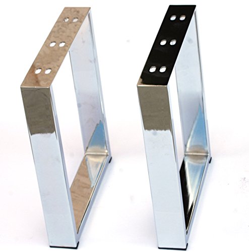 Chrome Furniture Legs 16" inch Height for Chair Coffee Table Bench Cabinets by Alpha Furnishings 2PC (Chrome U Shape)