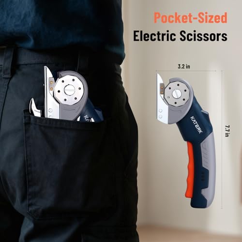 Electric Box Cutter, Katerk Cordless Electric Scissors with Safety Lock & LED Light - image 3