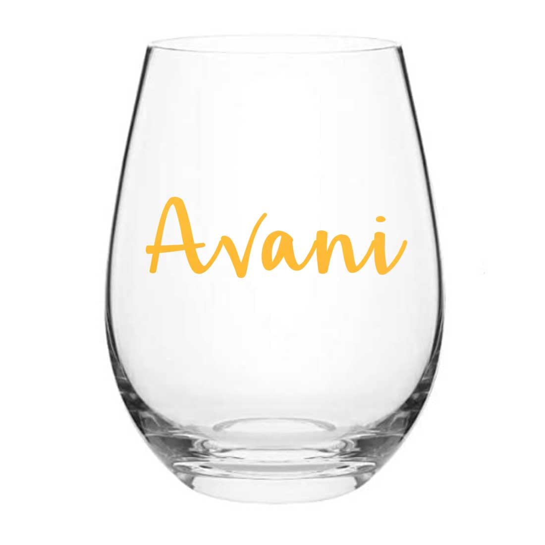 Nutcase Personalized Stemless Wineglass for Wines Whiskey Gin Multipurpose Bar Glasses - Add Name