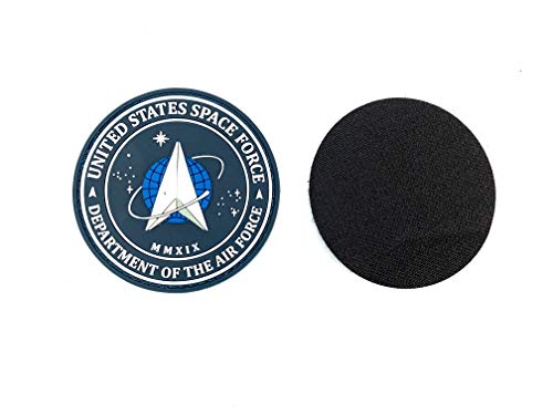 TUFF USSF Glow in The Dark PVC Patch with Hook and Loop Fastener 3 inch Round 3D - Space Force Design