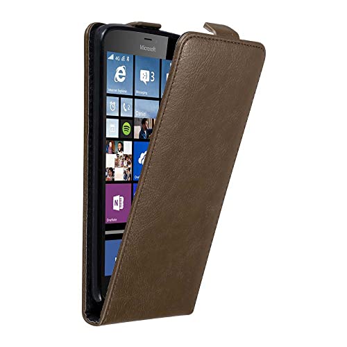 Cadorabo Custodia per Nokia Lumia 640 XL in BRUNO CAFFÈ - Protezione in Stile Flip con Chiusura Magnetica - Case Cover Wallet Book Etui