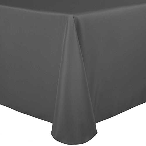 Ultimate Textile 60 x 84-Inch Oval Polyester Tablecloth, Charcoal