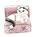LiuliuBull Emaille handgemalte Katze in der Schatzkiste Schmuckkasten Katze Figur Statuen Geschenke (Color : Rosa)