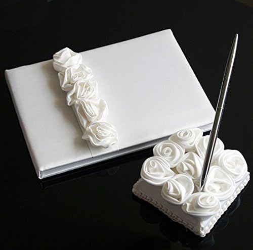 KateMelon Luxury Rose Lined Wedding Guest Book and Pen Set Guest Registry