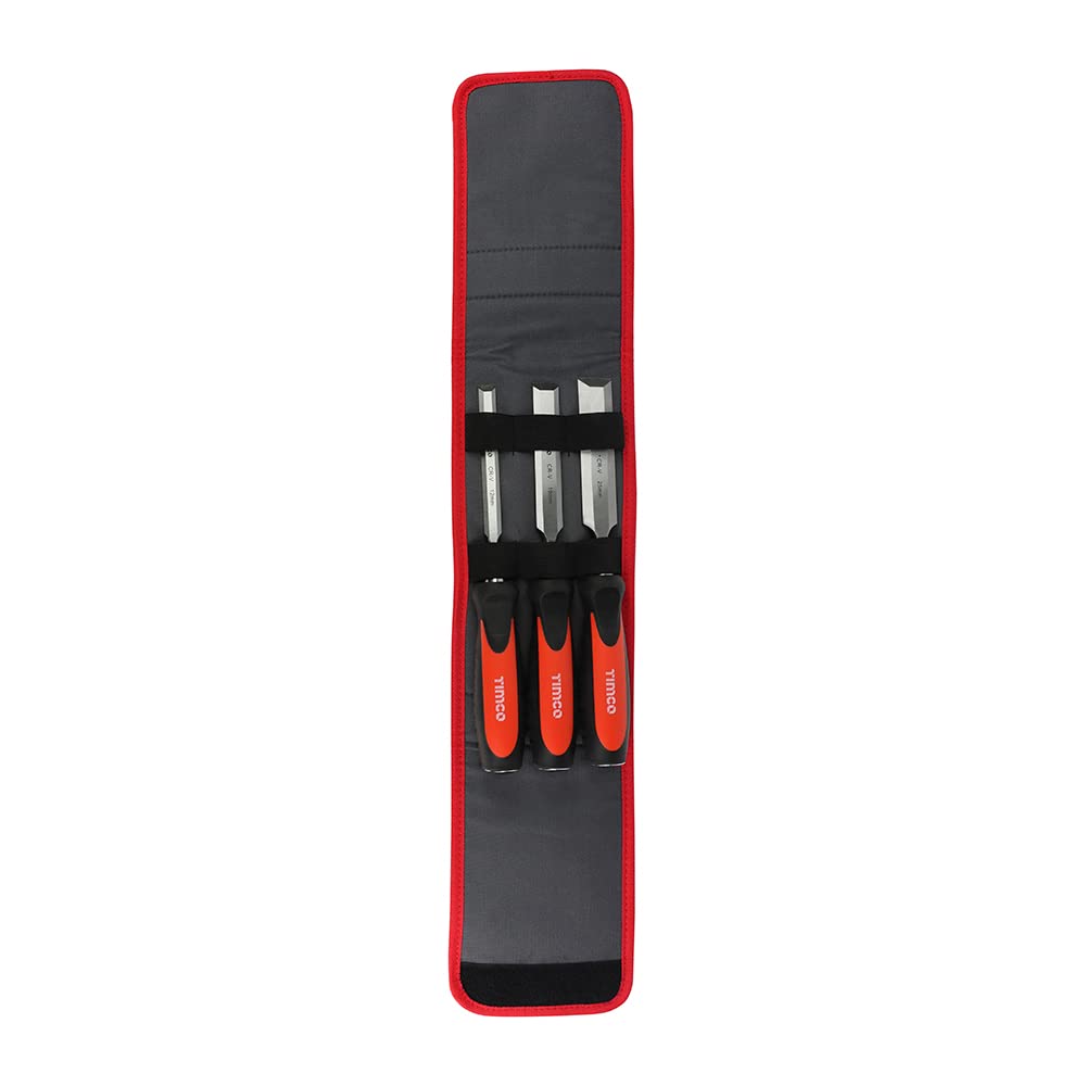 TIMCO Bevel Edge Wood Chisel Set - 3pcs - A Set of Tough and Hard Wearing Wood chisels, Engineered from Hardened and Tempered Steel - Image 2