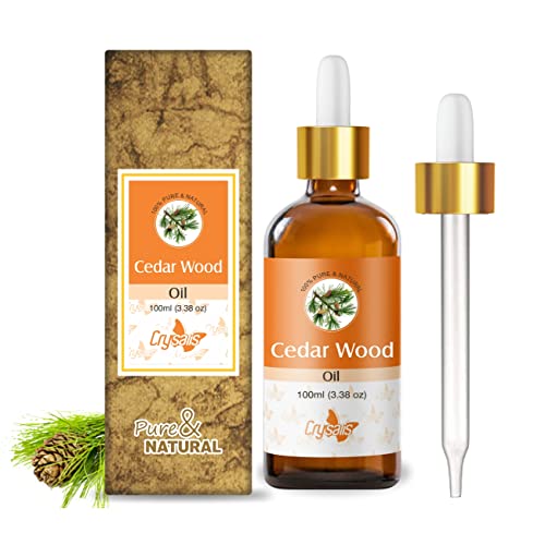Image of Crysalis Cedar Wood (Cedrus) Oil|100% Pure & Natural Undiluted Essential Oil Organic Standard For Skin & Haircare|Used In Aromatherapy, Augment Skin Health, Alleviates Pain, Eases Common Cold 100ml