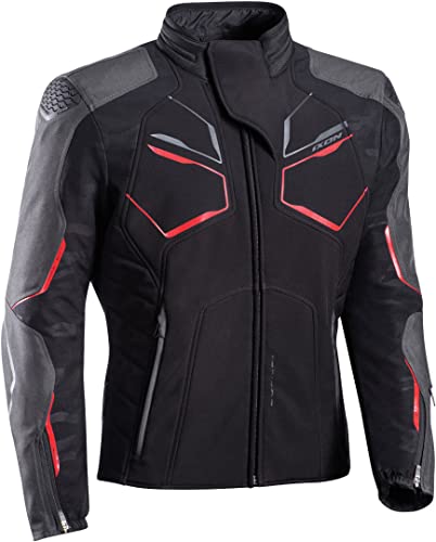 IXON Cell Motorrad Textiljacke (Black/Grey/Red,M)