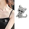 Wendalern Broche Chat Pour Femme Broche Chaton En Cristal Broche Animal Classique Broche Chat Corsage Épingle À Revers En Cristal Strass Vêtements Accessoires Bijoux Pour Les Amoureux Des Chats #1