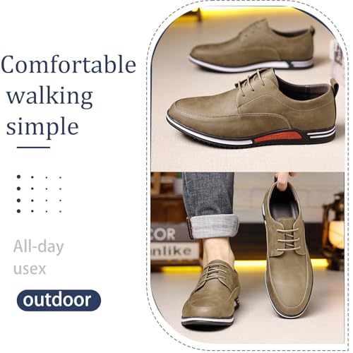 Men's Leather Oxford Casual Shoes Business Lace-Up Flat Non-Slip Fashion Dress Loafers Work Walking Driving Oxford Sneakers4