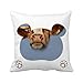 OFFbb-USA Croissant Gaze etykieta niedźwiedź poduszka dekoracyjna kwadratowa poszewka