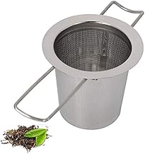 Stainless Steel Tea Filter Mesh Tea and Coffee Infuser Fine Mesh Filters Tea Strainer Metal Cup Strainer Foldable Filter with-Lid for Loose Leaf Tea