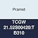 Pramet TCGW 21.52S00420:TB310 Carbide Indexable Turning Insert, 0.031" Radius, Polycrystalline Cubic Boron Nitride (PCD), Aluminum, 1/4" I.C, 3/32" Thick, CBN, 60 Degree Triangle (Pack of 2)