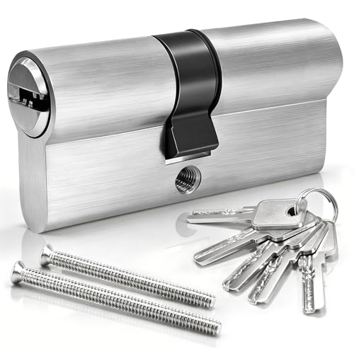 MANICAF Schließzylinder 30/35 mm Profilzylinder 65mm Tür Zylinderschloss Messing-Zink-Legierung Euro-Zylinder für dünne Türen Innentüren Kellertüren Metalltüren Zylinderschloss mit 5 Schlüsseln
