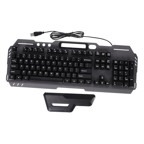 Clavier ergonomique USB filaire gamer 104 touches rétroéclairé LED noir pour pc bureau et gaming