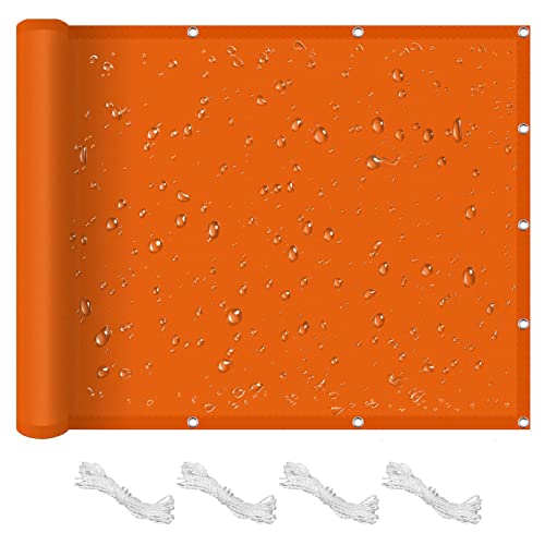 Voile d'ombrage étanche rectangulaire 7x9m orange pour terrasse