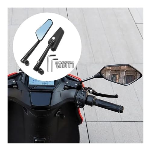 Espejo retrovisor para motocicleta antibrillo con reflector lateral universal resistente 4
