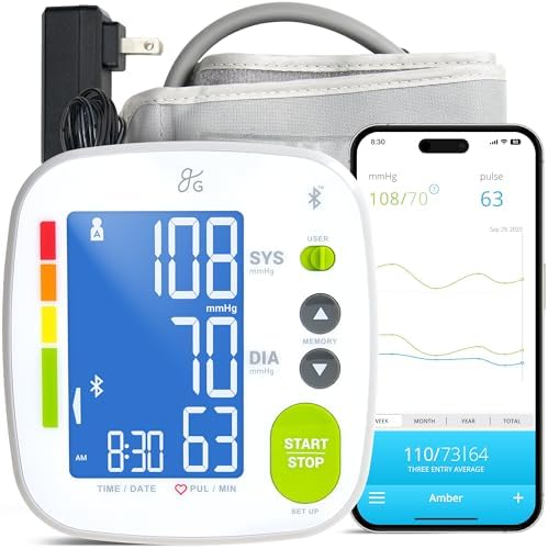 Greater Goods Bluetooth Blood Pressure Monitor, Upper Arm BP Mach...