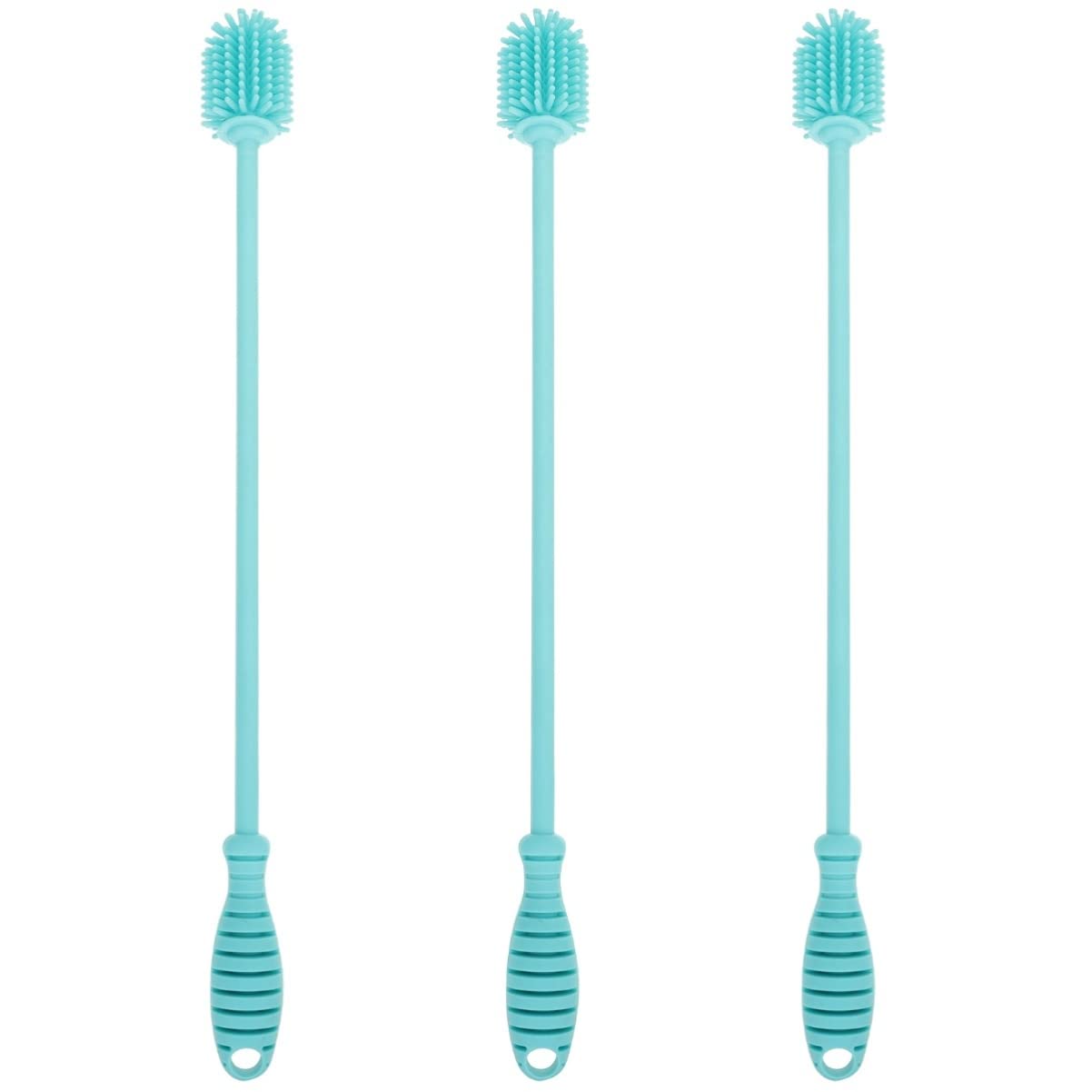 Zerodeko 3stücke Lange Silikon Flaschenbürste Mit Ergonomischem Griff -Zertifiziert Für Gründliche Reinigung Von Babyflaschen Und Trinkgefäßen Langlebig Und rutschfest