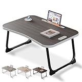 Laptop Bett Tisch, Frühstückstisch zum Essen, Lesen, Schreiben auf dem Bett, Sofa, zu Hause und im Büro (Dark Grey)