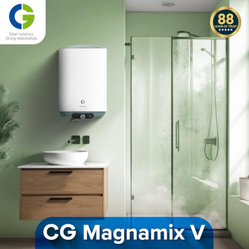 Image of CG-Magnamix 25 Ltr Storage Water Heater (Geyser) | 5 Star Rated | High Rise Compatible | Glasslined Tank | Copper Element | Rust Proof Body | 100% Copper Element | 2 Yrs Product & 5 Yrs Tank Warranty