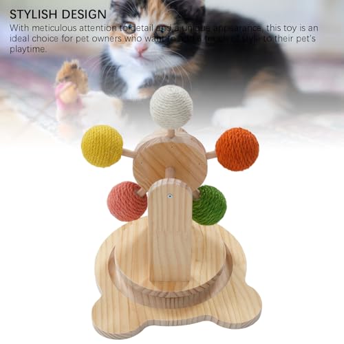Juguete de bola para gato y rascador de madera para proteger muebles 3