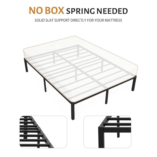 UNIPEAK Queen Bed Frame with 14 Inch Storage Space, Stability Optimized Heavy Duty Mattress Foundation, Quick Assembly, No Box Spring Needed - Queen Size 14 Inch — view 5