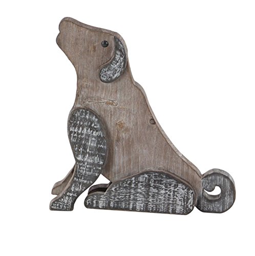 Estatua de perro rústica en madera deco 79