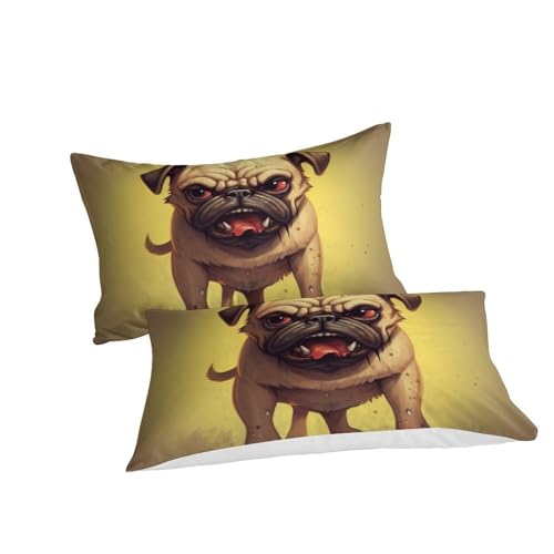 Housse de couette bouledogue français fermeture éclair microfibre - 3