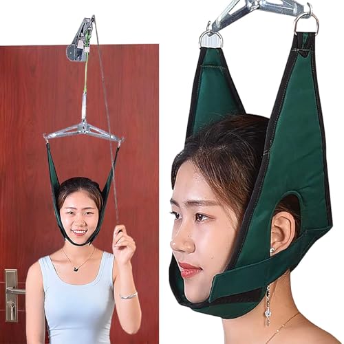 PLSGKF Nackenstrecker OrthopäDisch FüR TüRen, Halsstrecker Lindert Schmerzen In Der WirbelsäUle Einstellbar Selbstkontrollierte Traktion Bequem, Nacken TraktionsgeräT Robust Langlebig Bedienen