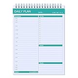 Daily Planner - To Do Notepad,Schedule Organizer with 52 Undated 6.5' x 9.8' Tear-Off Sheets, Spiral...