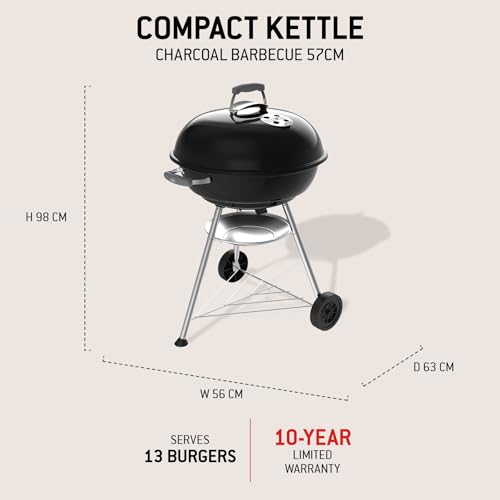 Foto von Weber Compact Kettle Holzkohlegrill 57 cm mit Stand und Rädern