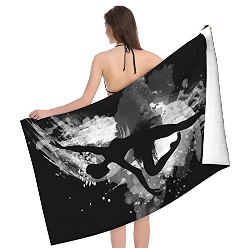 Jasmoder Ballet Dance Black And White Microfiber Beach Towels Oversized Soft Beach Blanket Absorbent Quick Dry Bath Towels Pool Towels Travel Beach Towels For Kids Adults #TOP2