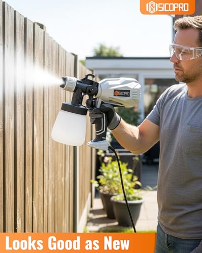 Image of Paint Sprayer, Paint Sprayer for House Painting, Lawn and Garden, HVLP Spray Paint Gun, Electric Paint Sprayer Gun for Interior Walls, Furniture, Cabinets, Fence, Door, Garden Chairs