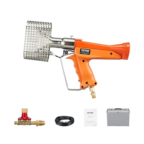 VEVOR Propane Heat Gun Up to 187660 BTU Hot Air Gun with Adjustable Regulator 26 FT Hose and Hard Carrying Case Ideal for Boat Plastic Film Shrink Wrapping Pallet Packaging Crafting