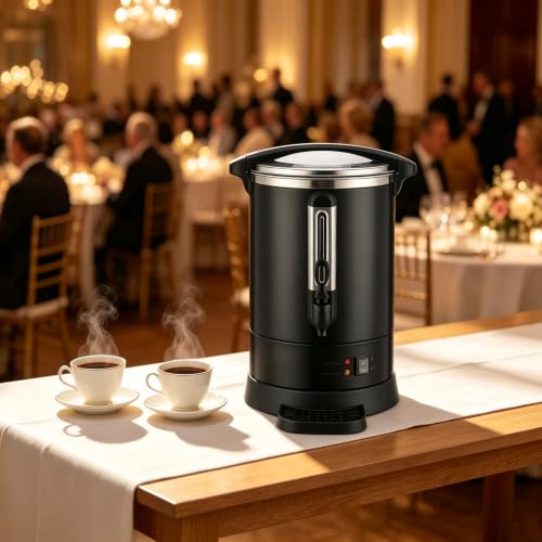 Image of Commercial Coffee Maker, Percolator Coffee Pot, 120-Cup Hot Water Urn | 18L Large Hot Beverage Dispenser, Insulated Stainless Steel Design for Party Buffet Catering