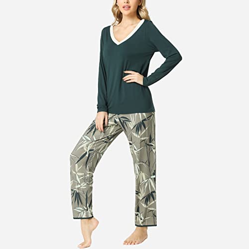 Image of GYS Women's Bamboo Viscose Long Sleeve Pajamas Set
