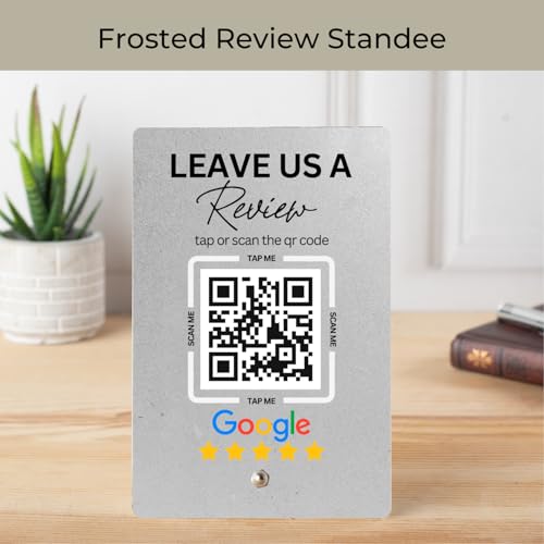 tinydabba Premium Frosted NFC & QR Code Review Standee – 4x6 Inches by tinydabba - 3