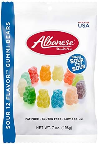 Albanese 12 Sour Flavors Gummy Bears 7 oz.12