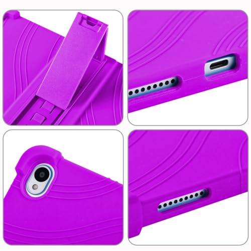 Coque silicone souple pour tablette Onn 11 2026 violette avec pied PC