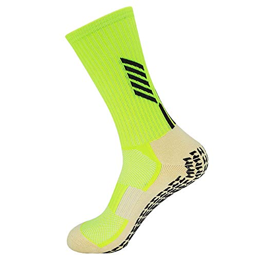 Image of Ulalaza Unisex Anti Slip Sports Thicken Cushion Soccer Socks Non Skid Grippy Traction for Football Basketball Sports