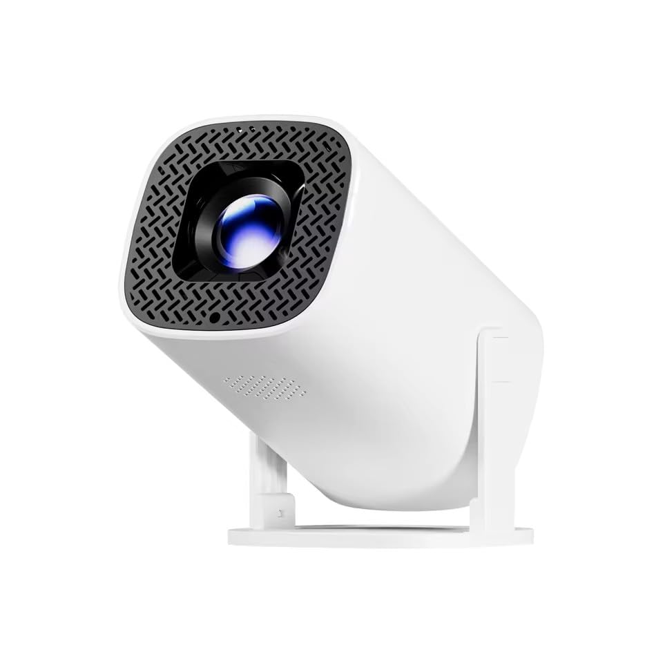 [Apps integrées] Vidéoprojecteur Android avec WiFi 6 et Bluetooth 5.4 Mini Projecteur 1080P Supporte 4K Correction Trapézoïdale Automatique Rotation 180° Compatible HDMI TV Stick Memory Stick Laptop