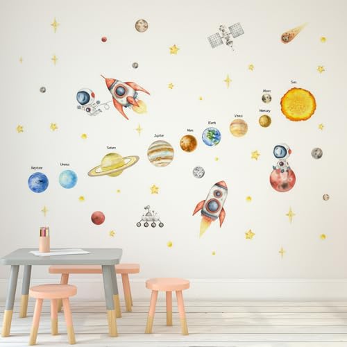 Vinilo Decorativo Cohete Galaxia para Pared Infantil miniatura 2