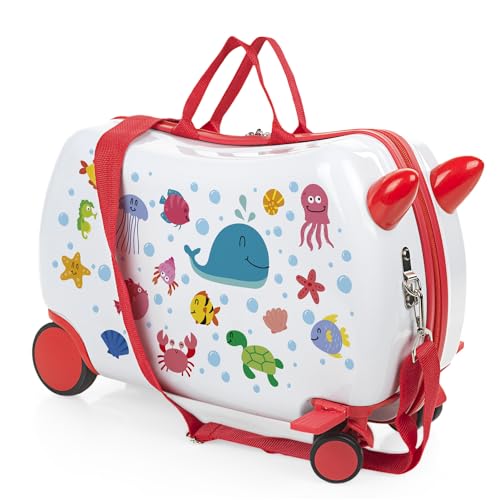 ITACA - Maleta Correpasillos. Maleta Niños con Ruedas, Maleta Infantil Niño, Maletas De Viaje, Maleta para Niños - Equipaje Ideal para Los Más Pequeños, Azul
