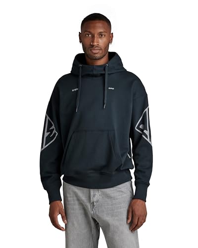 G-Star Raw Sleeve Graphics Oversized Hoodie, Suéter Para Hombre, Azul Salute D22321-A613-C742 , L G-Star Raw Sleeve Graphics Oversized Hoodie, Suéter Para Hombre, Azul Salute D22321-A613-C742 , L