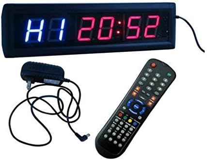 BESTLED Interval Timer Stopwatch Wall Clock w/IR Remote Control(14"x4"x1.5")