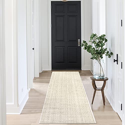 Seavish Hallway Runner Rug Kitchen Rugs Washable 2'X6' Beige Cotton Woven Farmhouse Rug Patio Entryway Rug Indoor Outdoor Carpet Runner For Bathroom Bedroom Living Room Laundry Room #TOP6